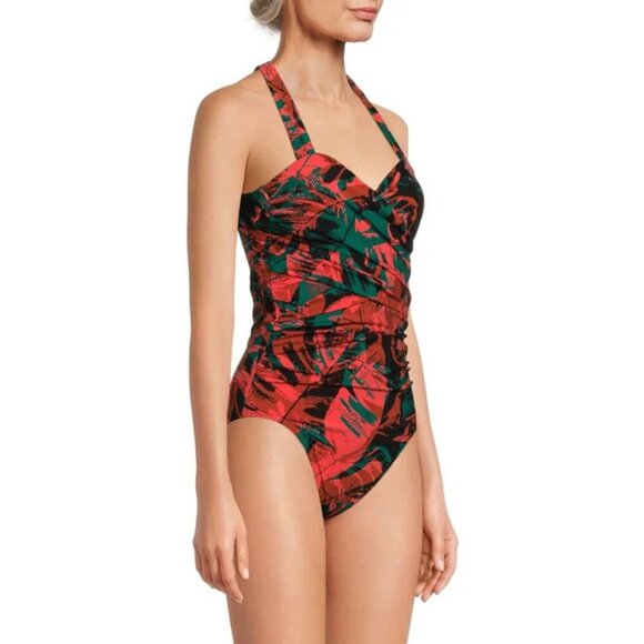 New! Magicsuit Livin Lush Print Ruched One Piece Swimsuit NWOT 24079 - Picture 2 of 10